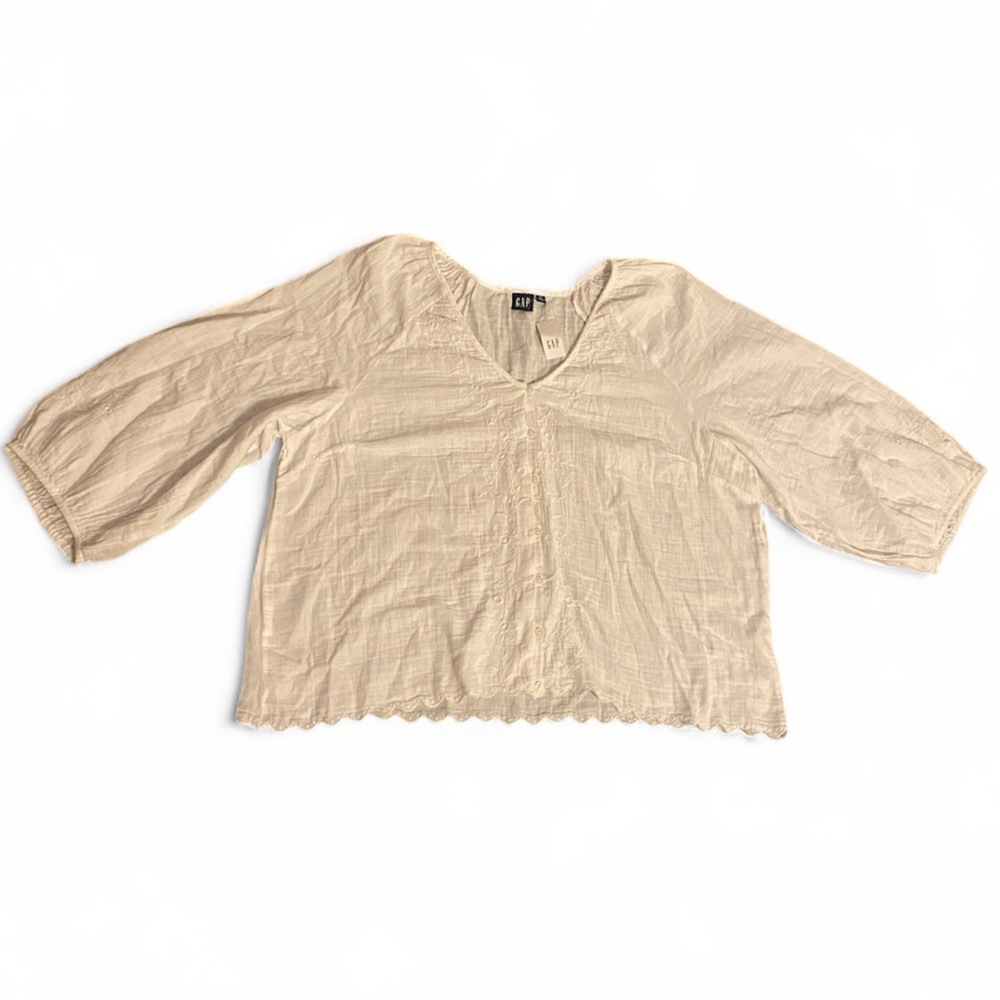 GAP Boho Embroidered Blouse — Ivory — Size XXL, NWT, $32 🤍